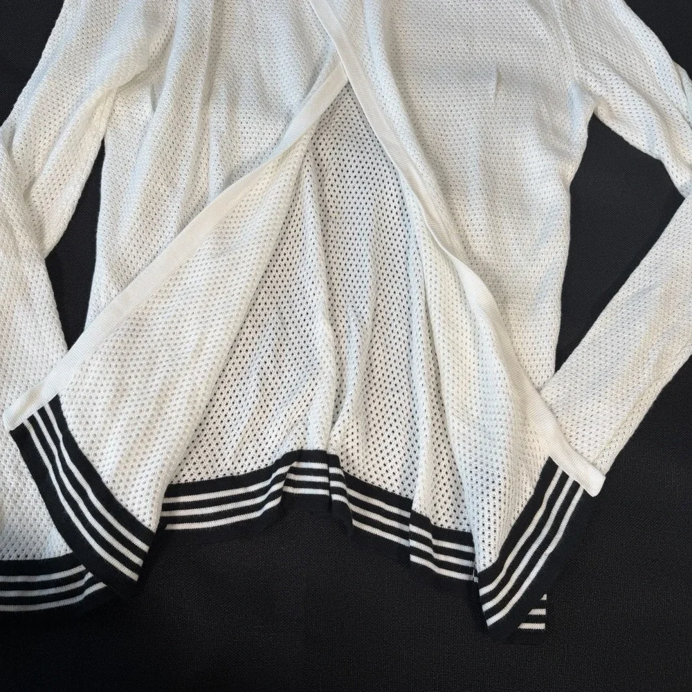 Rag &‎ Bone Mesh Knit Open Back Sweater L White Minimalist Sporty Chic Capsule